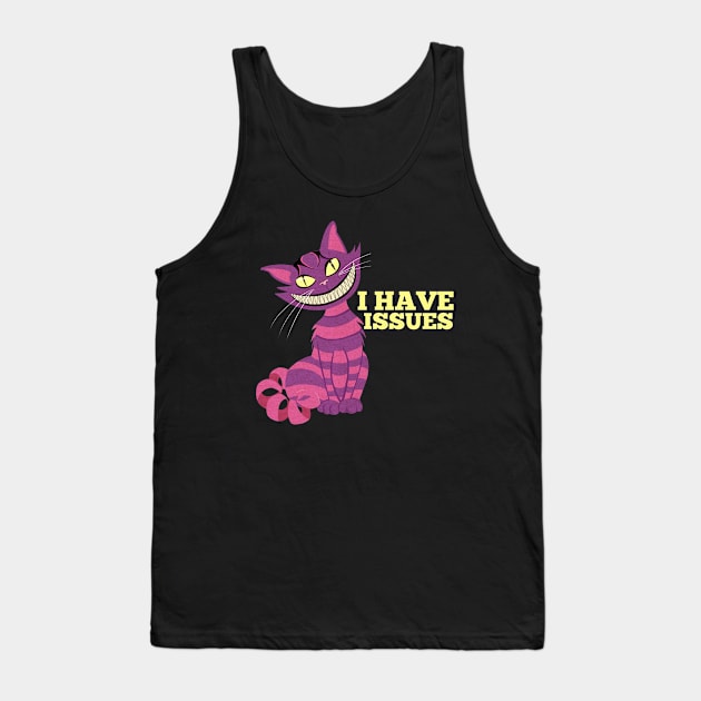 I Have Issues Crazy Purple Cat Cheshire Cat Tank Top by Funny Stuff Club